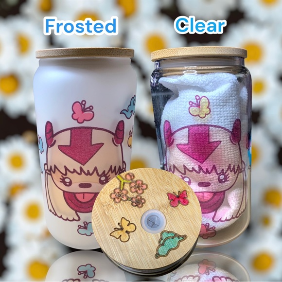 Cute 16oz Appa, flying bison, icons glass beer can either frosted or Clear. - Picture 9 of 11